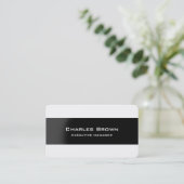 Moderner und eleganter Schwarz-weißer Manager Visitenkarte (Stehend Vorderseite)