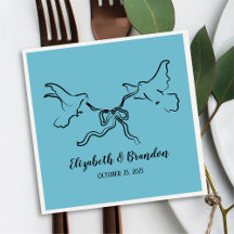 Moderner und eleganter Vogel mit Ribbon Wedkin