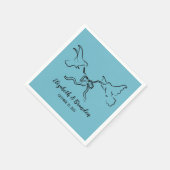 Moderner und eleganter Vogel mit Ribbon Wedkin Serviette (Ecke)