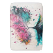 Moderner und kühne mystischer Baum (blau, rosa, or Badematte (Vorderseite Vertikal)