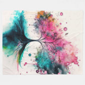 Moderner und kühne mystischer Baum (blau, rosa, or Fleecedecke (Vorderseite (Horizontal))