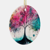 Moderner und kühne mystischer Baum (blau, rosa, or Keramik Ornament (Rechts)