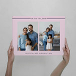 Moderner und minimaler Blush | Foto Grid für Mama Künstlicher Leinwanddruck<br><div class="desc">Dieses schlichte und elegante Foto-Grid-Design verfügt über zwei Ihrer beliebtesten persönlichen Fotos,  mit den Worten "Wir Liebe Sie,  Mama" und modernen dunkelmarineblauen blauen Linien auf einem rot-rosa Hintergrund. Sie können auch Ihre Namen und das Datum,  um dies zu einem wahren Sake Ihrer Mutter wird Schatz dieses Muttertags und immer.</div>