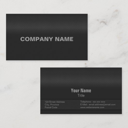 Moderner und minimaler feiner Kohlenstoffstahl Visitenkarte (Vorne/Hinten)