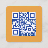 Moderner und minimaler QR Code Backer Quadratische Visitenkarte (Rückseite)