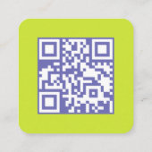 Moderner und minimaler QR Code Backer Quadratische Visitenkarte (Rückseite)