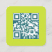 Moderner und minimaler QR Code Backer Quadratische Visitenkarte (Rückseite)
