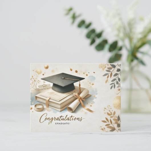 moderner und minimalistischer Abschluss Postcard Postkarte (Stehend Vorderseite)