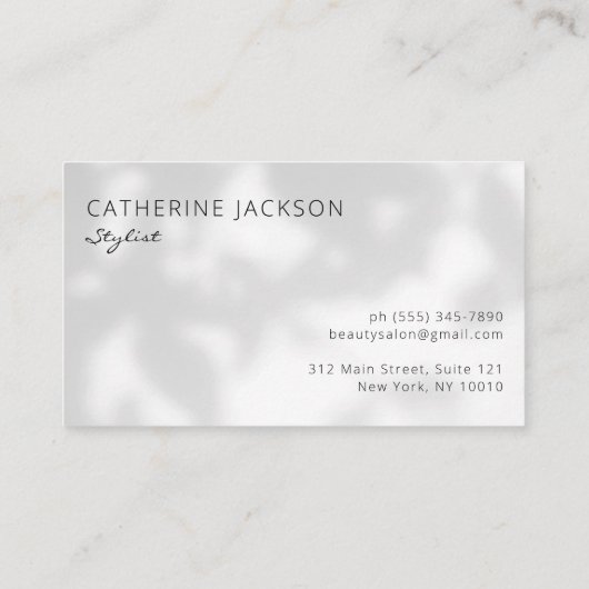 Moderner und Minimalistischer Beauty Professionals Visitenkarte (Rückseite)