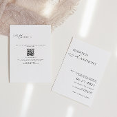 Moderner und Minimalistischer QR-Code in einer Hoc Einladung