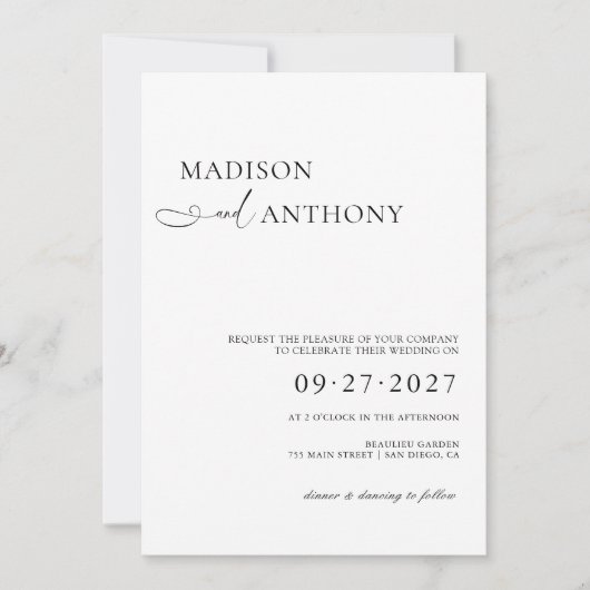 Moderner und Minimalistischer QR-Code in einer Hoc Einladung (Vorderseite)