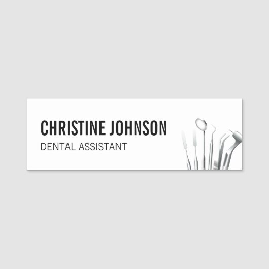 Moderner und Minimalistischer Zahnarzt Namensschild (Vorderseite)