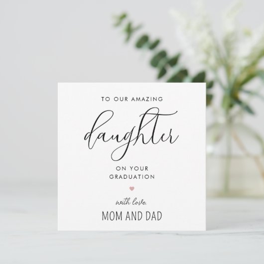 Moderner und Niedlicher Uni-Abschluss der Tochter- Karte (Stehend Vorderseite)