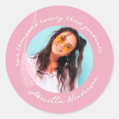 Moderner und Retro-rosa Abschluss Runder Aufkleber (Vorderseite)