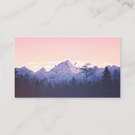 Moderner und rustikaler Bergwald Danke Karte (Rückseite)