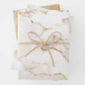 Moderner und schicker Glitzer aus weißem Marmor Geschenkpapier Set (Beispiel)