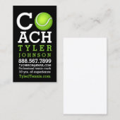 Moderner und Spaß-Tennis-Trainer personalisiert Visitenkarte (Vorne/Hinten)