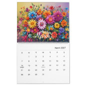 Moderner und stilvoller Blumenkalender 2024 Monatl Kalender (Mär 2027)