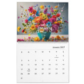Moderner und stilvoller Blumenkalender 2024 Monatl Kalender (Jan 2027)