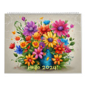 Moderner und stilvoller Blumenkalender 2024 Monatl Kalender (Titelbild)