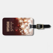 Moderner und stilvoller GoldGlitzer-Schein Gepäckanhänger (Vorderseite horizontal)