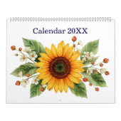 Moderner und stilvoller Sonnenblumen-Monatsplaner Kalender (Titelbild)