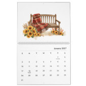 Moderner und stilvoller Sonnenblumen-Monatsplaner Kalender (Jan 2027)