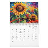 Moderner und stilvoller Sonnenblumenkalender 2024  Kalender (Feb 2027)