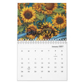 Moderner und stilvoller Sonnenblumenkalender 2024  Kalender (Jan 2027)