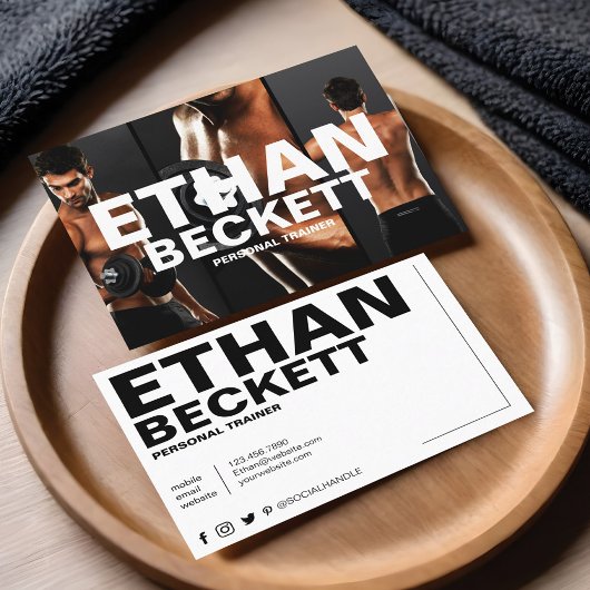 Moderner und trendiger Personal Trainer Fitness 3  Visitenkarte