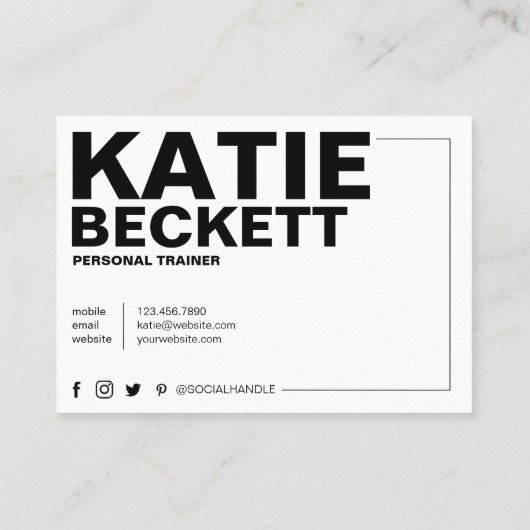 Moderner und trendiger Personal Trainer Fitness 3 Visitenkarte (Rückseite)