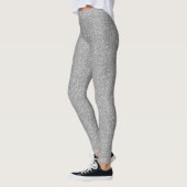 Moderner und trendiger silberner Glitzer Leggings (Links)