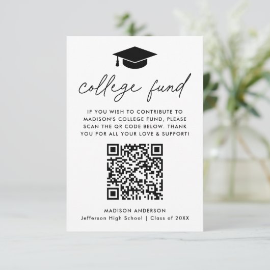 Moderner Uni-Fonds für Black Script-Abschluss Begleitkarte (Stehend Vorderseite)