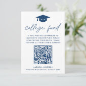 Moderner Uni für Navy-Script-Abschluss Begleitkarte (Stehend Vorderseite)