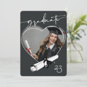 MODERNER UNIGUE HERZ FRAME Abschluss Ankündigung (Stehend Vorderseite)