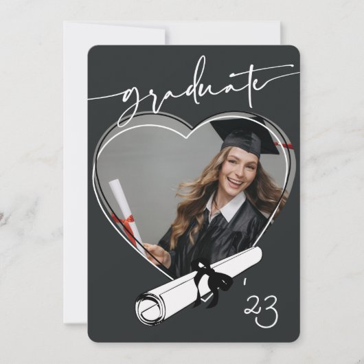 MODERNER UNIGUE HERZ FRAME Abschluss Ankündigung (Vorderseite)