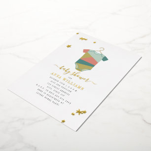 Moderner Unisex-Body Baby Shower Folieneinladung