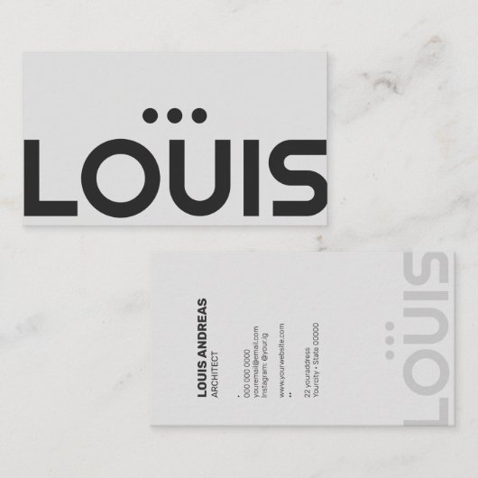 Moderner Unternehmer mit Minimalistischer Architek Visitenkarte (Vorne/Hinten)