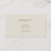 Moderner Unternehmer mit Minimalistischer Architek Visitenkarte (Rückseite)