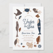 Moderner Untersee 5. Geburtstag Einladung (Vorderseite)