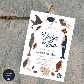 Moderner Untersee 5. Geburtstag Einladung