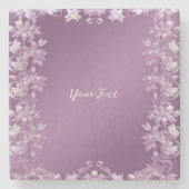 Moderner Untersetzer Lilac Floral Stone (Vorderseite)