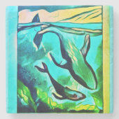 Moderner Untersetzer Whale Art Stone (Vorderseite)
