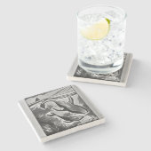 Moderner Untersetzer Whale Art Stone (Seitenansicht)