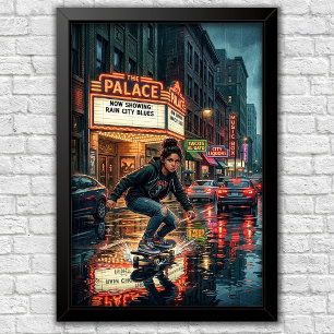 Moderner urbaner Skateboard-Schlafzimmer-Wandposte Poster