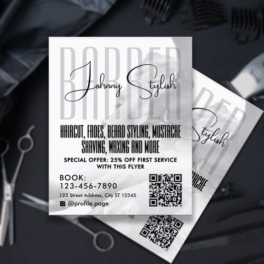 Moderner urbaner Stil Friseursalon Flyer