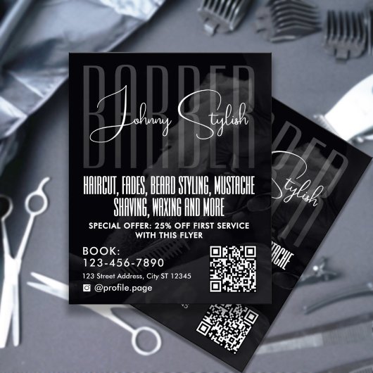 Moderner urbaner Stil Friseursalon Flyer