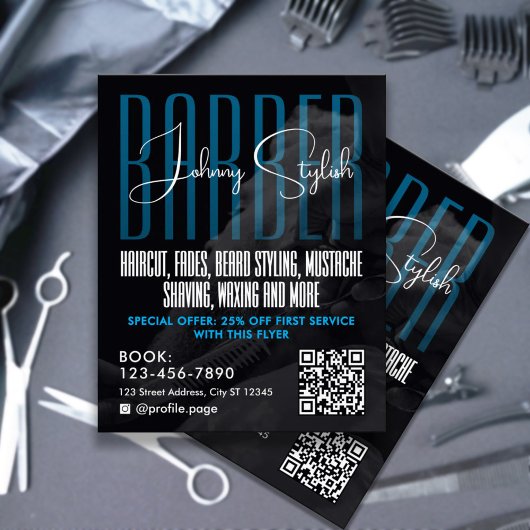 Moderner urbaner Stil Friseursalon Flyer