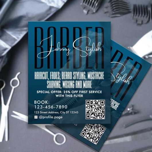 Moderner urbaner Stil Friseursalons Flyer