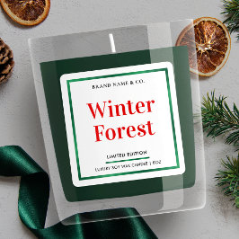 Moderner Urlaub Elegantes Weihnachtskandell Quadratischer Aufkleber